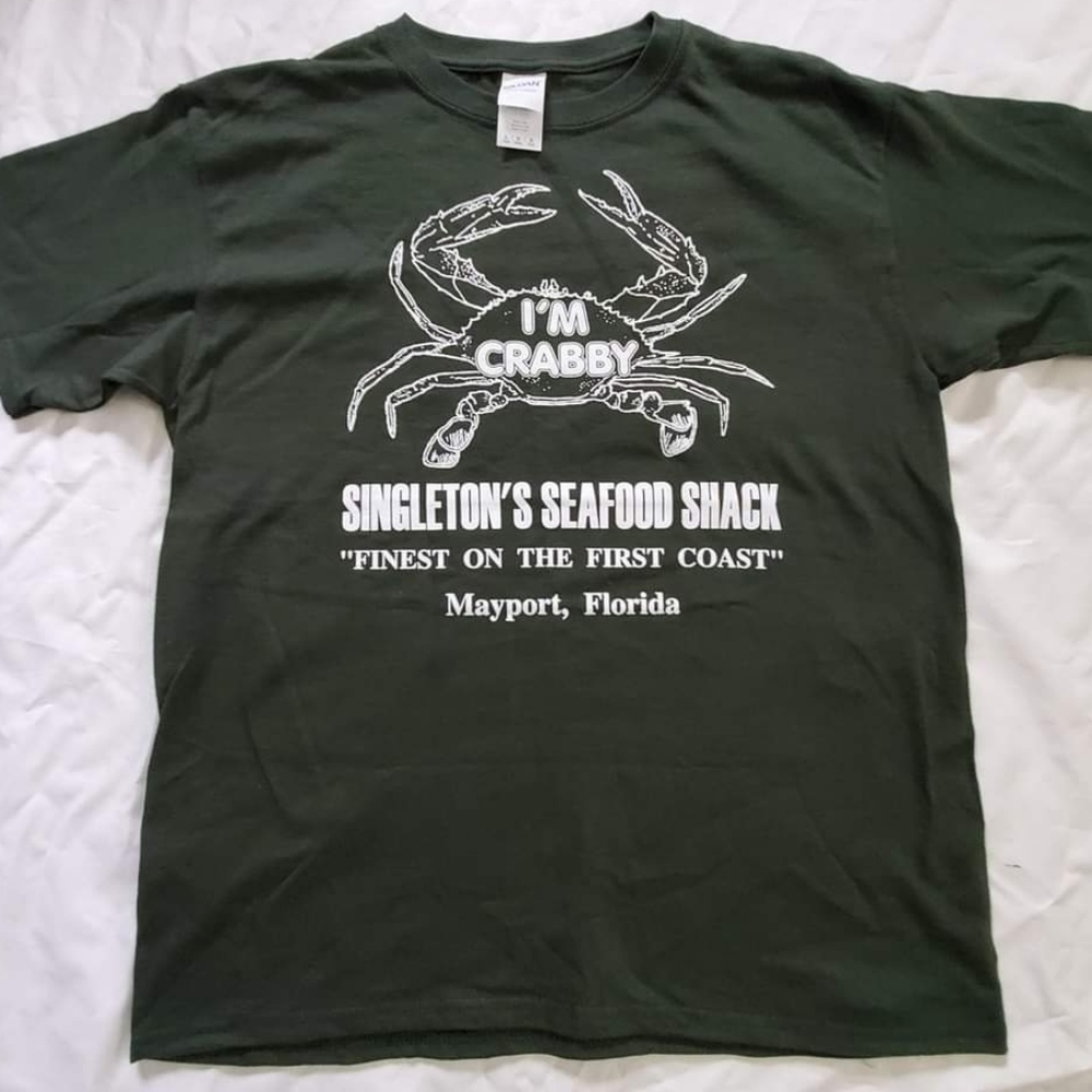 Singleton's Seafood Shack child's shirt.